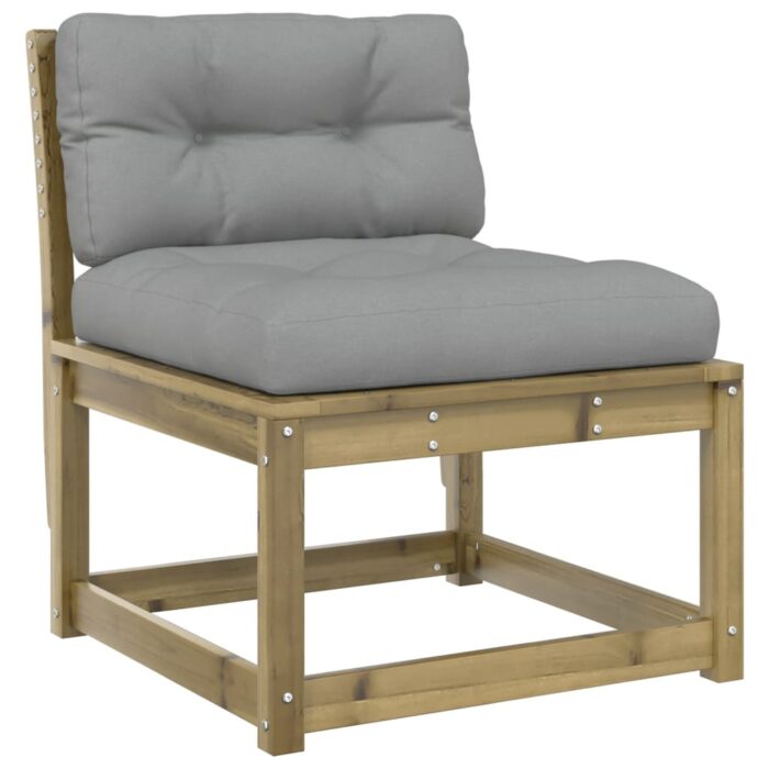 Canapés de jardin avec coussins 2pcs bois de pin imprégné – Image 3