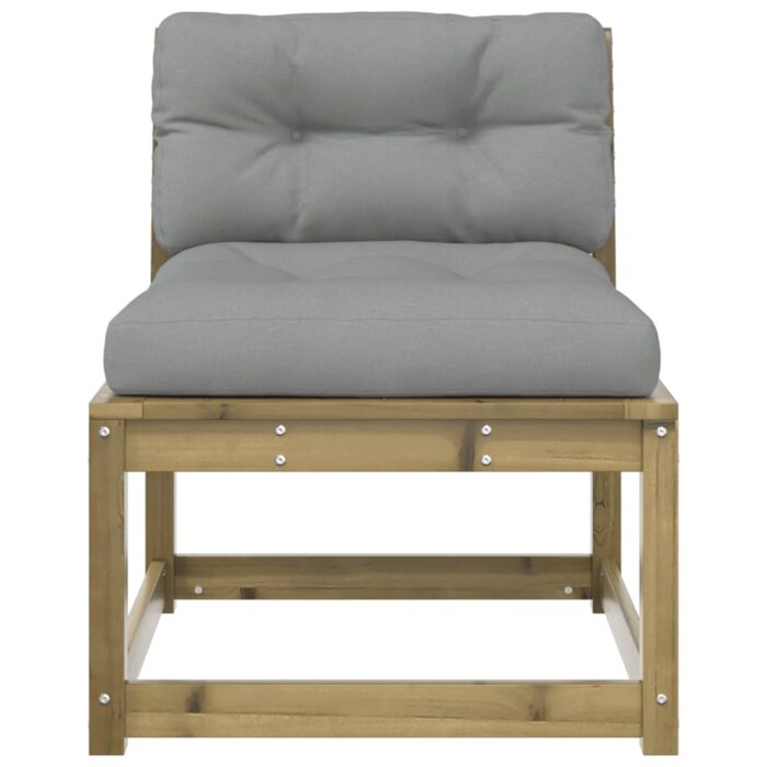 Canapés de jardin avec coussins 2pcs bois de pin imprégné – Image 4