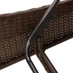 Chaise longue avec coussins marron 114x205x73 cm résine tressée – Image 7