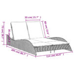 Chaise longue avec coussins marron 114x205x73 cm résine tressée – Image 8
