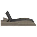 Chaise longue avec coussins gris 114x205x73 cm résine tressée – Image 3