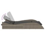 Chaise longue avec coussins gris 114x205x73 cm résine tressée – Image 5