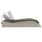Chaise longue avec coussins gris clair 114x205x73 cm poly rotin – Image 5