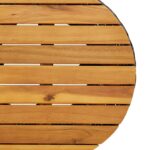 Table d'appoint de jardin forme tambour noir rotin bois massif – Image 5