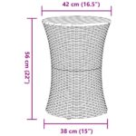 Table d'appoint de jardin forme tambour gris rotin bois massif – Image 7