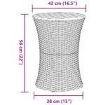 Table d'appoint de jardin forme tambour beige rotin bois massif – Image 7