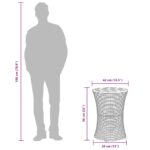 Table d'appoint de jardin forme tambour beige rotin bois massif – Image 8