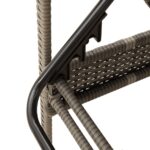 Chaise longue avec coussin gris 63x200x81 cm résine tressée – Image 6