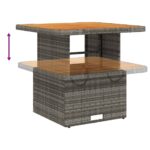 Table de jardin gris 80x80x71 cm résine tressée et bois acacia – Image 2