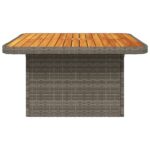 Table de jardin gris 80x80x71 cm résine tressée et bois acacia – Image 4