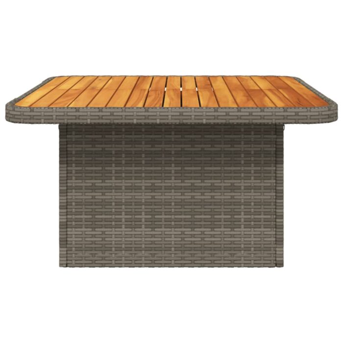 Table de jardin gris 80x80x71 cm résine tressée et bois acacia – Image 4