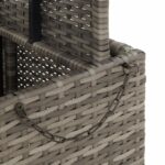 Table de jardin gris 80x80x71 cm résine tressée et bois acacia – Image 8