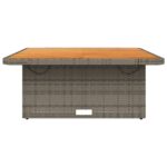 Table de jardin gris 110x110x71 cm Résine tressée bois d'acacia – Image 3