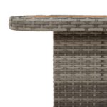 Table de jardin gris 110x110x71 cm Résine tressée bois d'acacia – Image 6