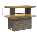Table de jardin gris 90x55x71cm Résine tressée et bois d'acacia – Image 2