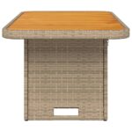 Table de jardin beige 90x55x71 cm résine tressée et bois acacia – Image 4