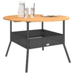 Table de jardin et dessus en bois d'acacia noir résine tressée – Image 2