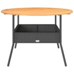 Table de jardin et dessus en bois d'acacia noir résine tressée – Image 3