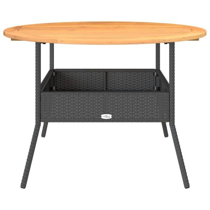 Table de jardin et dessus en bois d'acacia noir résine tressée – Image 3