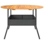 Table de jardin et dessus en bois d'acacia noir résine tressée – Image 4
