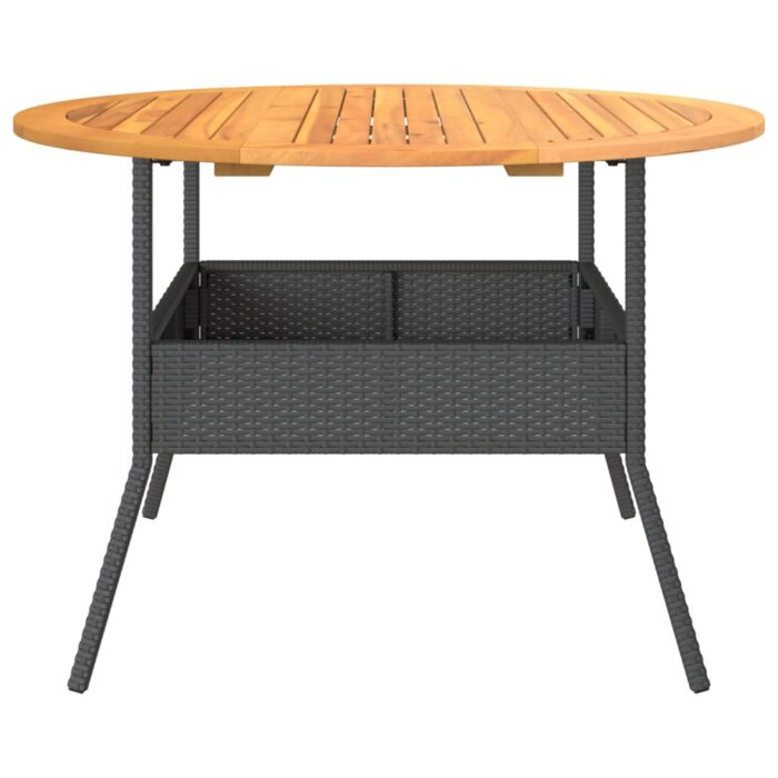 Table de jardin et dessus en bois d'acacia noir résine tressée – Image 4