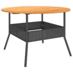 Table de jardin et dessus en bois d'acacia noir résine tressée – Image 5
