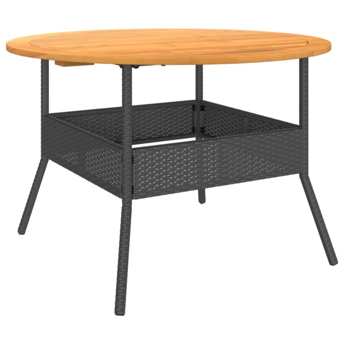 Table de jardin et dessus en bois d'acacia noir résine tressée – Image 5
