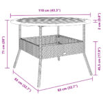 Table de jardin et dessus en bois d'acacia noir résine tressée – Image 8