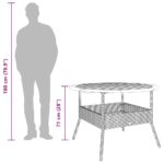 Table de jardin et dessus en bois d'acacia noir résine tressée – Image 9