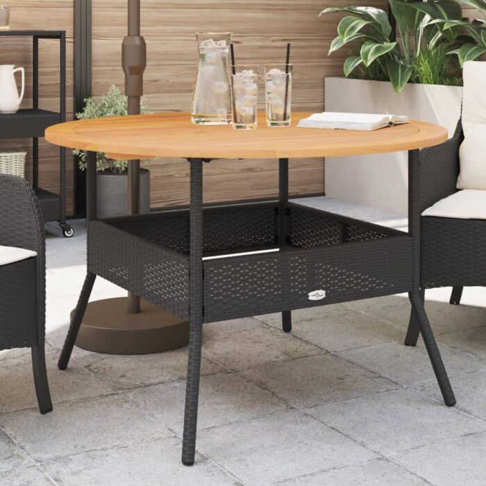VXL8721012449602_m_en_hd_1.jpg Table de jardin et dessus en bois d'acacia noir résine tressée – Image 1