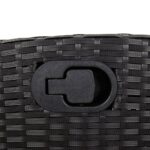 Banc inclinable de jardin avec coussins noir résine tressée – Image 6