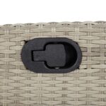 Banc inclinable de jardin et coussins gris clair résine tressée – Image 6