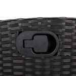 Banc inclinable de jardin avec coussins noir résine tressée – Image 6