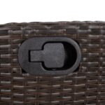 Banc inclinable de jardin avec coussins marron résine tressée – Image 6