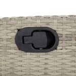 Banc inclinable de jardin et coussins gris clair résine tressée – Image 6