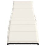Chaise longue avec coussin noir 55x199x50 cm résine tressée – Image 2
