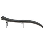 Chaise longue avec coussin gris 55x199x50 cm résine tressée – Image 3