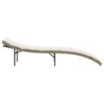 Chaise longue avec coussin beige 55x199x50 cm résine tressée – Image 3
