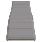 Chaise longue avec coussin beige 55x199x50 cm résine tressée – Image 2