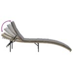 Chaise longue avec coussin beige 55x199x50 cm résine tressée – Image 5