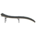 Chaise longue et coussin gris clair 55x199x50 cm résine tressée – Image 3