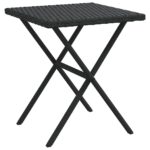 Chaises longues lot de 2 avec table noir résine tressée – Image 4
