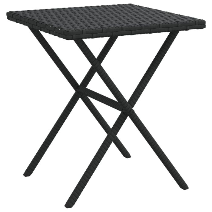 Chaises longues lot de 2 avec table noir résine tressée – Image 4