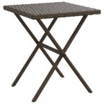Chaises longues lot de 2 avec table marron résine tressée – Image 4