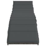 Chaises longues lot de 2 avec table gris résine tressée – Image 3