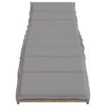 Chaises longues lot de 2 avec table beige résine tressée – Image 3