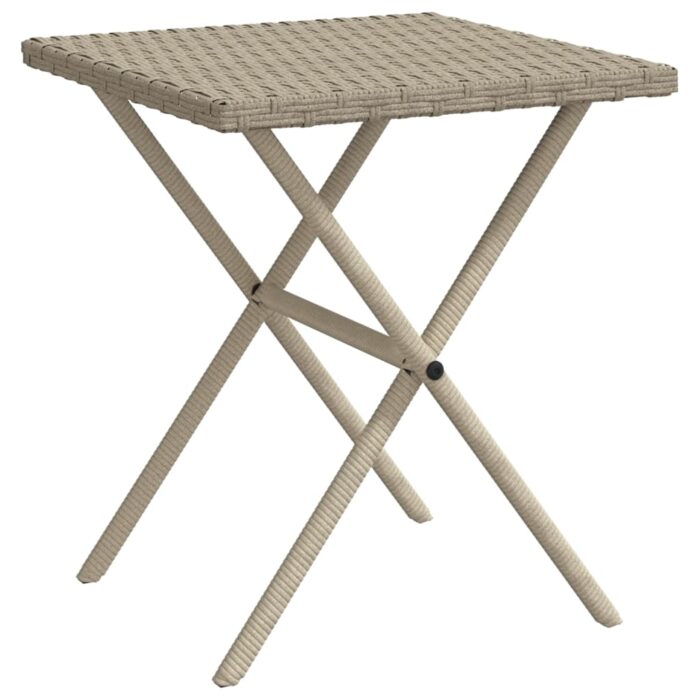 Chaises longues lot de 2 avec table gris clair résine tressée – Image 4