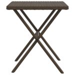 Chaises longues lot de 2 avec table marron résine tressée – Image 7
