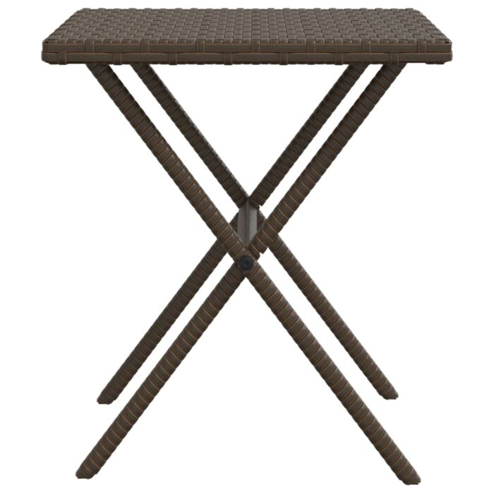 Chaises longues lot de 2 avec table marron résine tressée – Image 7