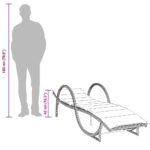 Chaises longues lot de 2 avec table gris résine tressée – Image 10